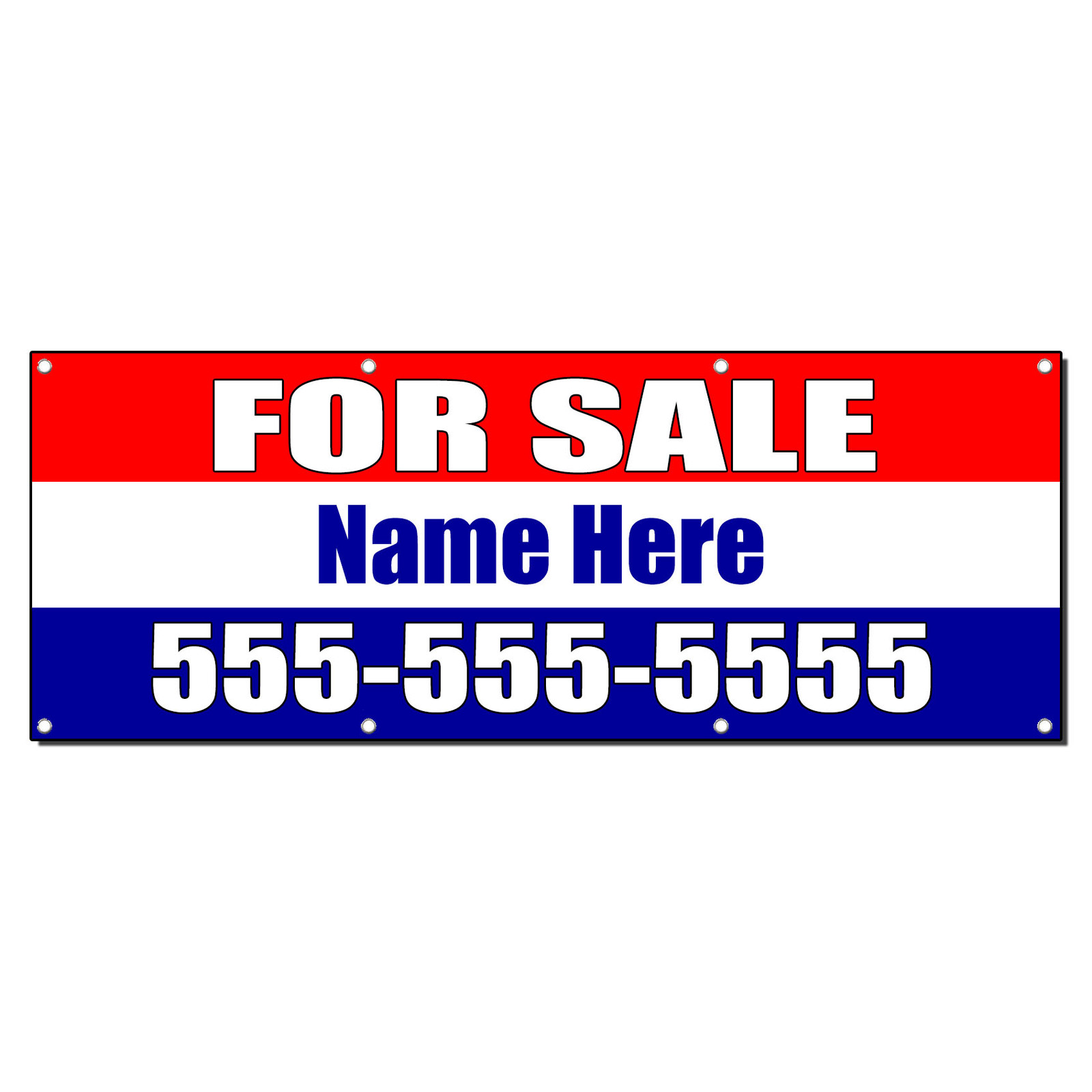 FOR SALE CUSTOM PHONE NAME Banner Sign 4 ft x 2 ft /w 4 Grommets