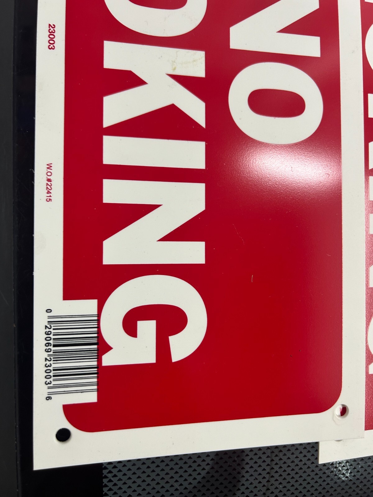 New 5-pack lot Hy-Ko NO SMOKING SIGNS 14″x6″ Red White 23003 Made in USA