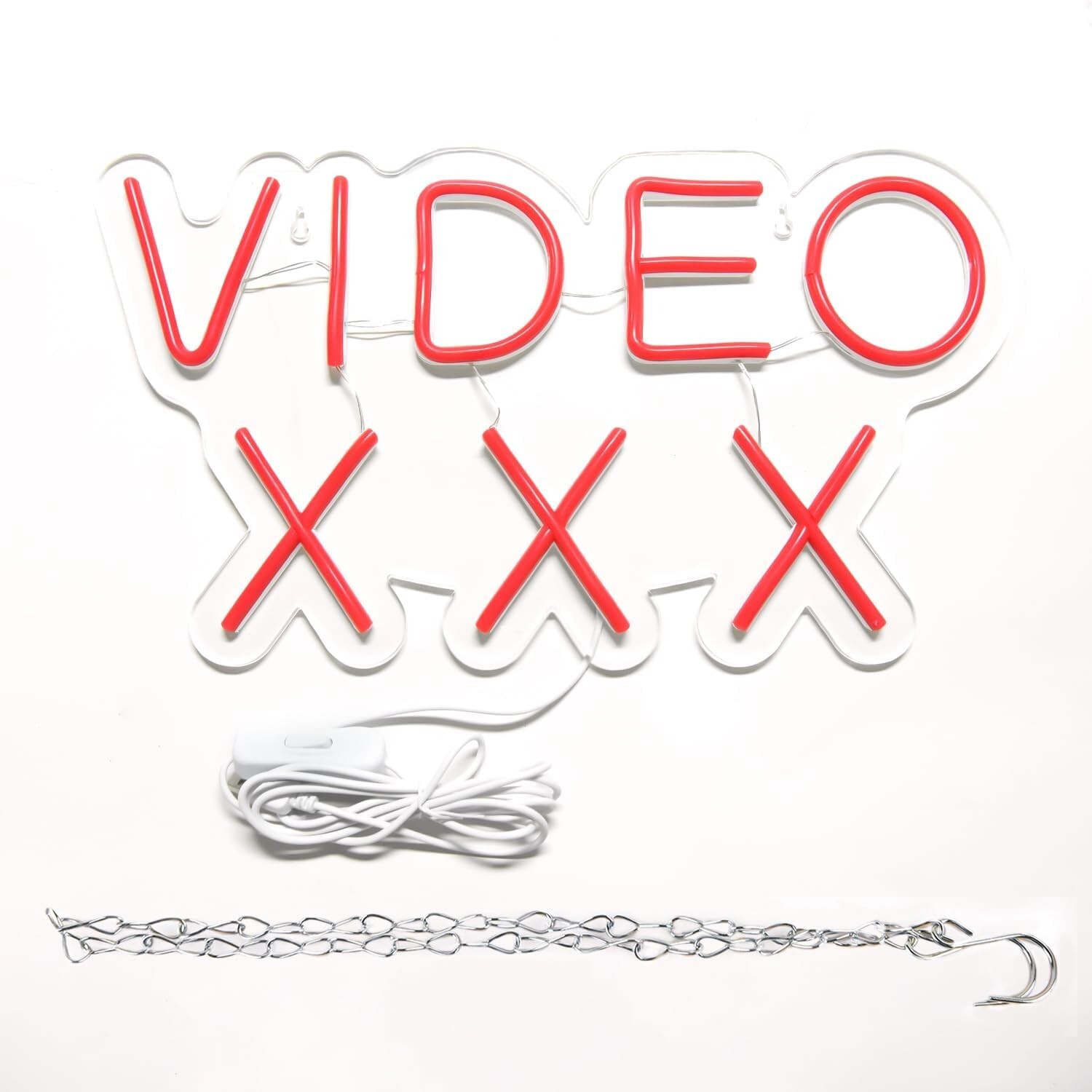 XXX LED Neon Sign 16″ by 9″ BRAND NEW RED LED USB WITH ADAPTER GIFT PRANK SHOP