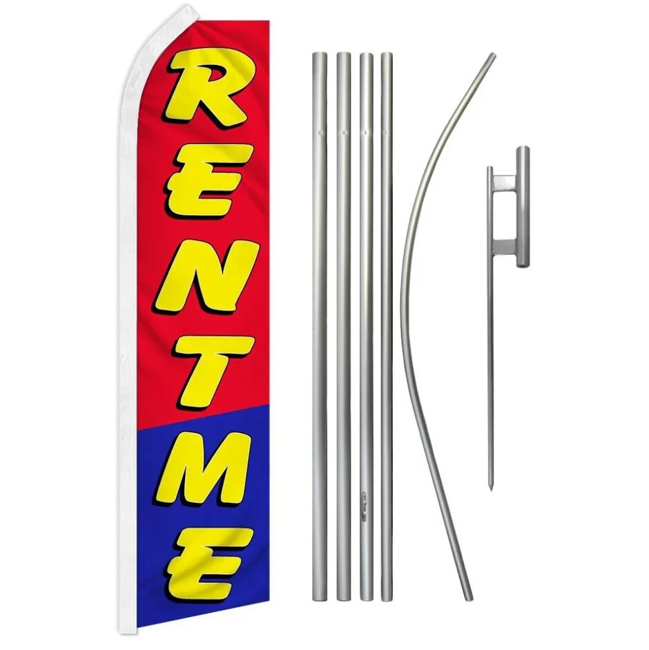 Rent Me Swooper Advertising Flag & Pole Kit