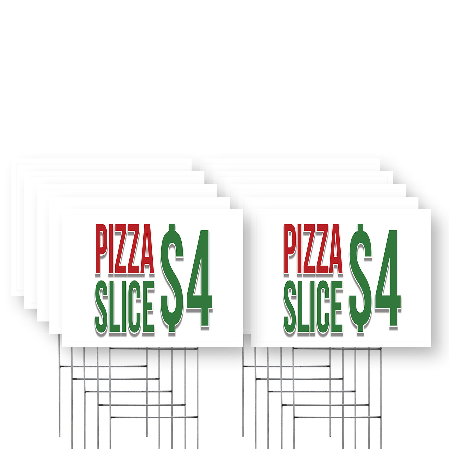 Pizza Slice $4 Yard Sign Affordable Deals, Freshly Made, Quick Service