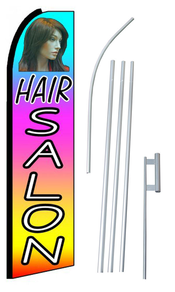 Hair Salon Multi Color Extra Wide Swooper Flag Kit