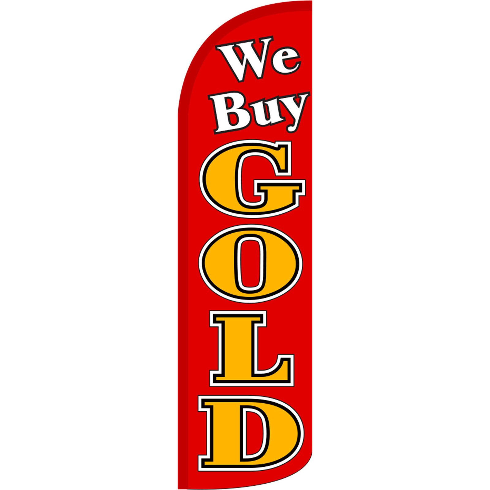 We Buy Gold Red 3 ft X 11 1/2 ft Windless Swooper Flag (Flag Only)