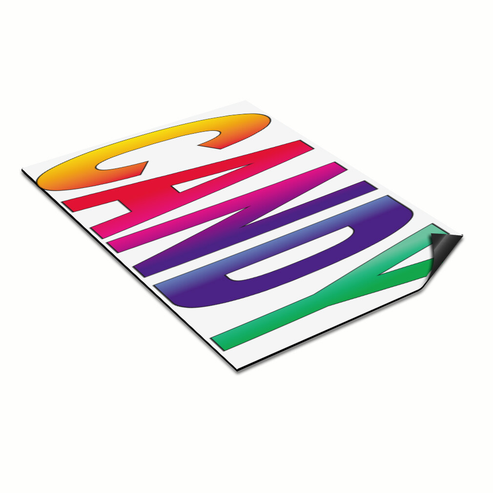 Car Magnet Set of 2 Candy Rainbow Food Bar Restaurant Food Truck Industrial Sign