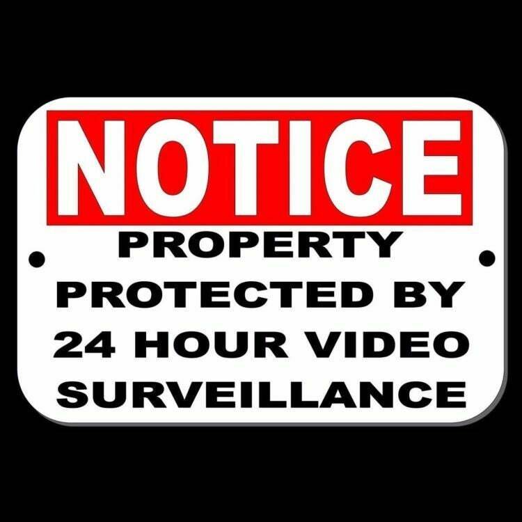 Notice Property Protected By 24 Hour Video Surveillance Sign / Decal S0005 /