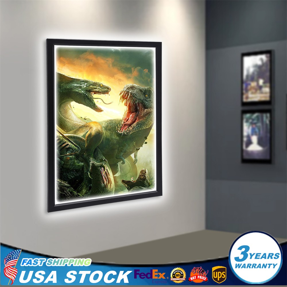 LED Light Box Movie Poster Display 24″x36″ Advertising Frame Store Wall Mount US