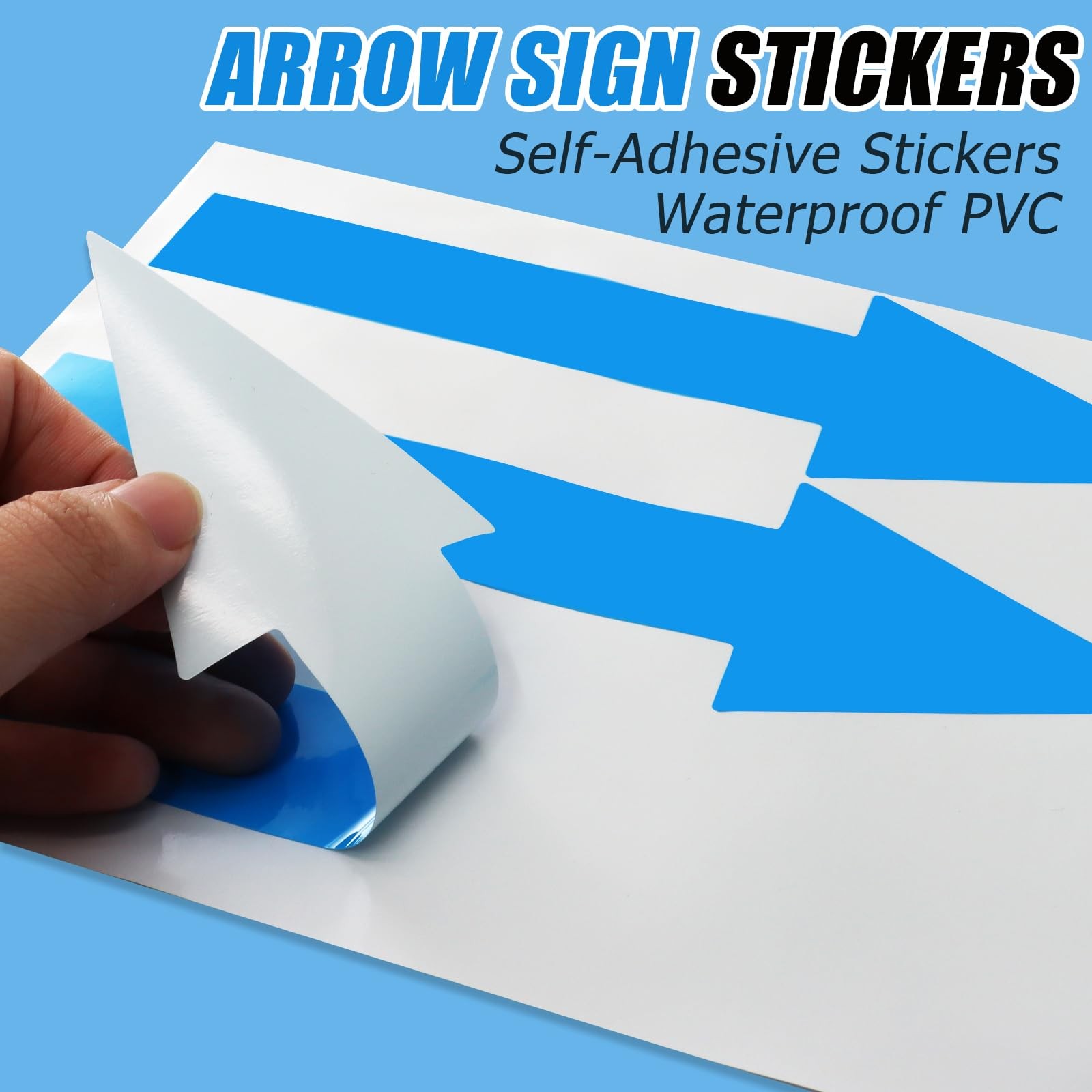 15 Pcs Arrow Stickers – 8″ x 2″ Blue Self-Adhesive PVC Decals – Waterproof & …