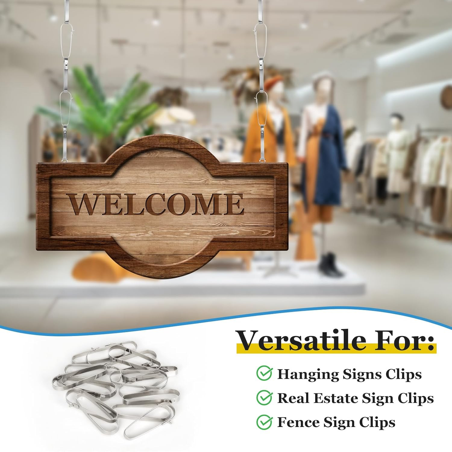 16 PACKS Real Estate Sign Clips for Hanging Signs, Real Estate Sign Rider Clips,