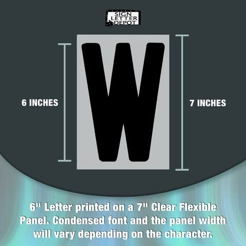 Changeable Sign Letters 6” on 7-inch Flexible Panel – Condensed Font, Made in…