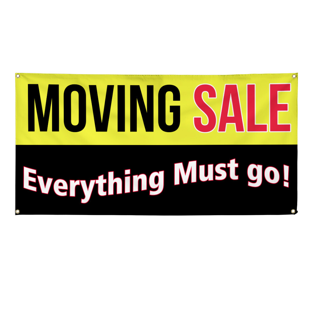Vinyl Banner Multiple Sizes Moving Sale Everything Must Go Business Outdoor