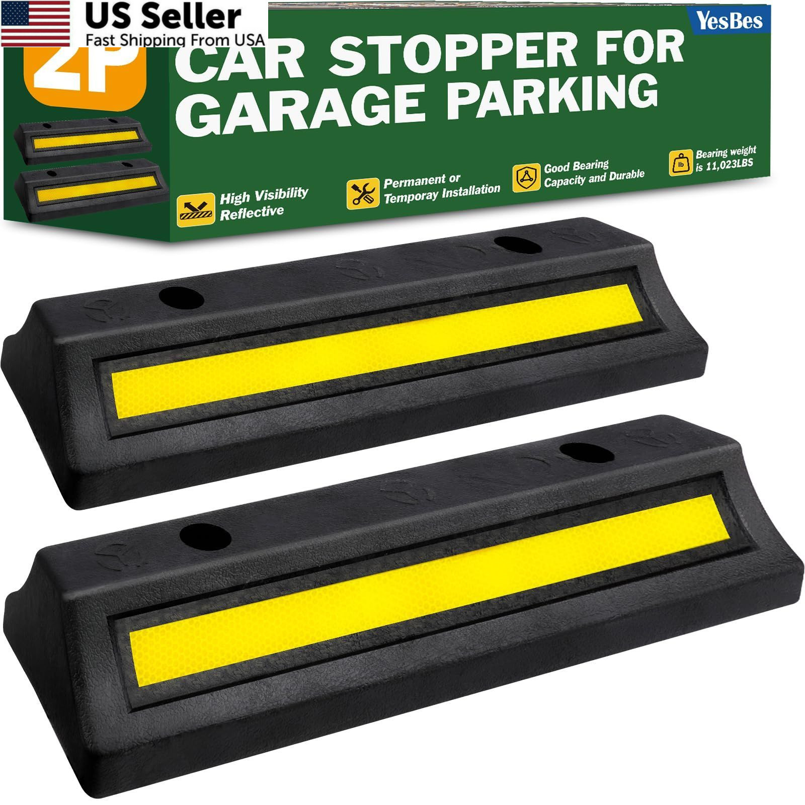 YesBes Pack of 2 Garage Parking Aid, 16.9” 2pcs-16.9″L x 5.5″W x 3″H