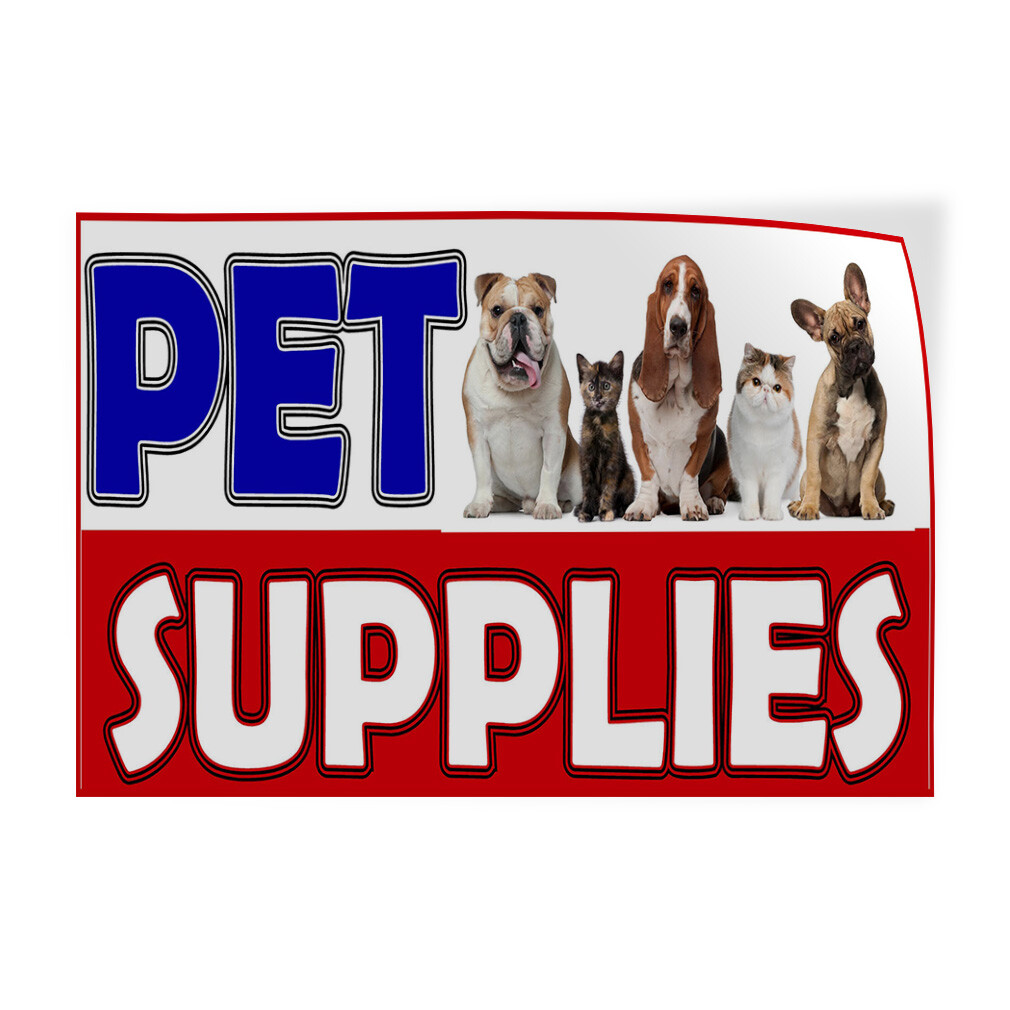 Decal Stickers Pet Supplies Blue Vinyl Store Sign Label Business