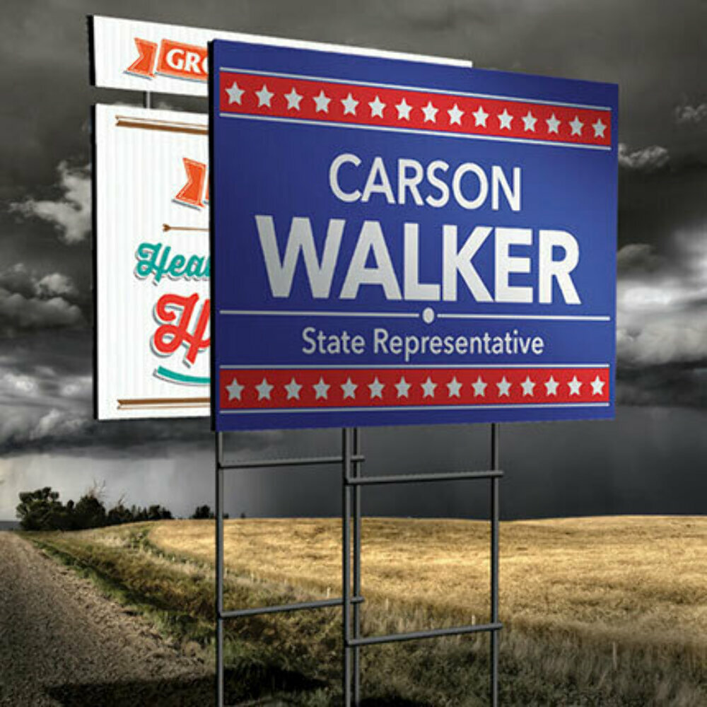 Yes, We’re Open Now 18×24 Yard Sign WITH STAKE Corrugated Plastic Bandit