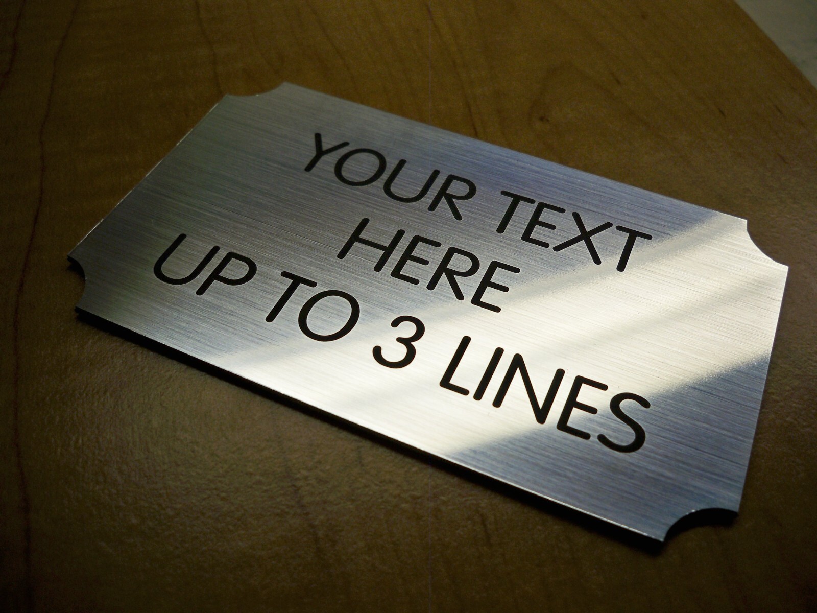 Custom Engraved 3×5 in. Brushed Silver Wall Door Sign / Small Business Plaque