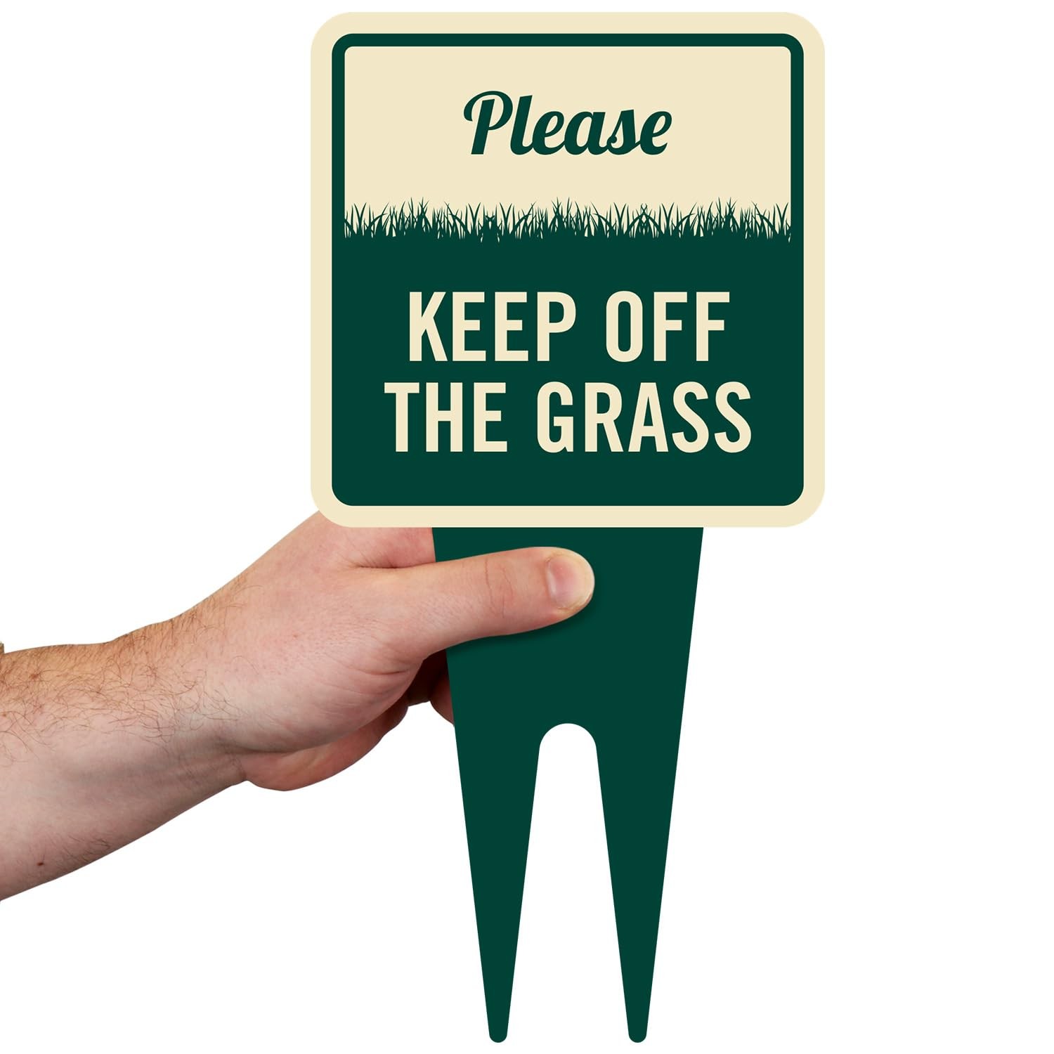 6×12 Inch Please Keep Off The Grass Yard Stake Sign 120 mil Aluminum Composite