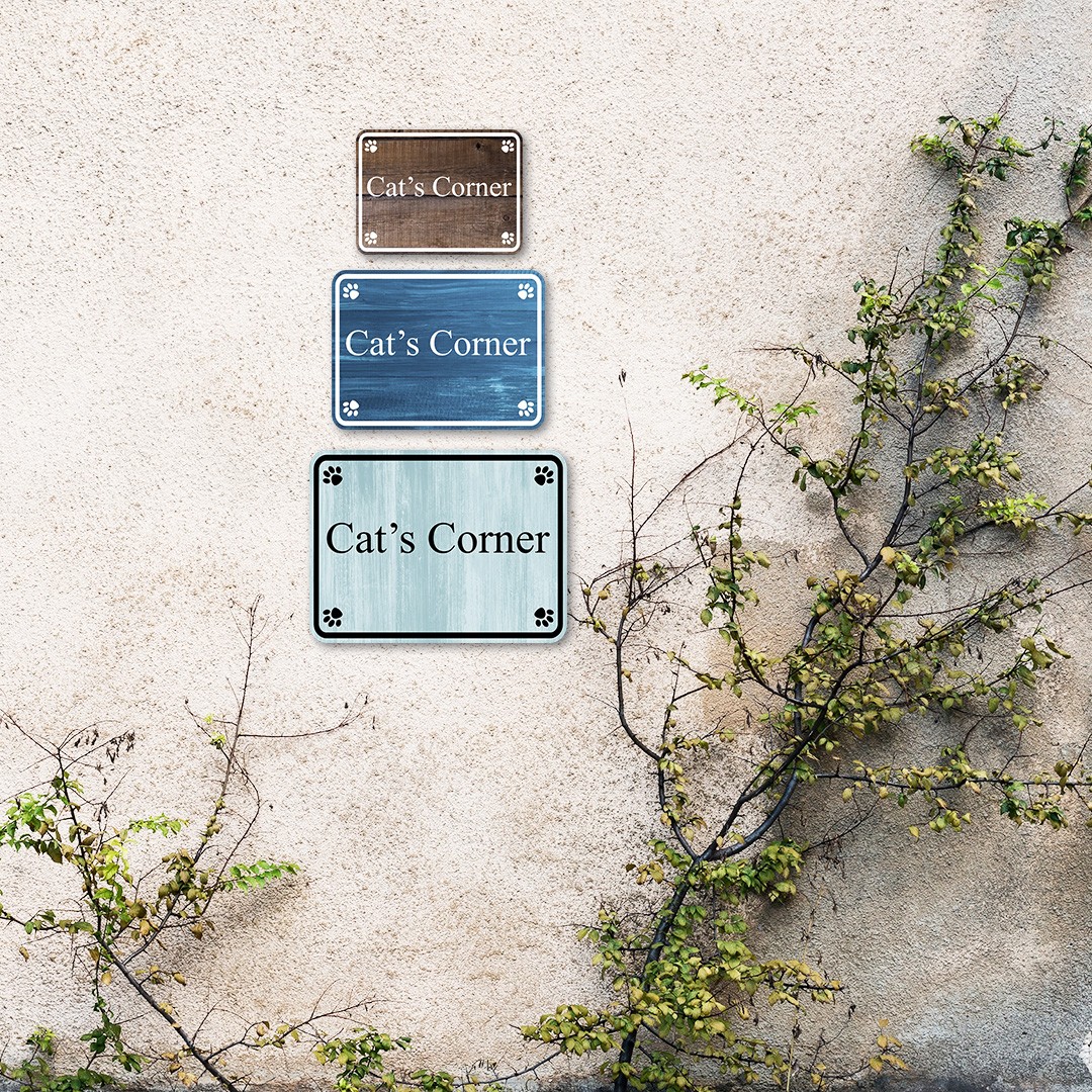 Classic Framed Plus Cat’s Corner Door or Wall Sign | Pet-friendly Signs