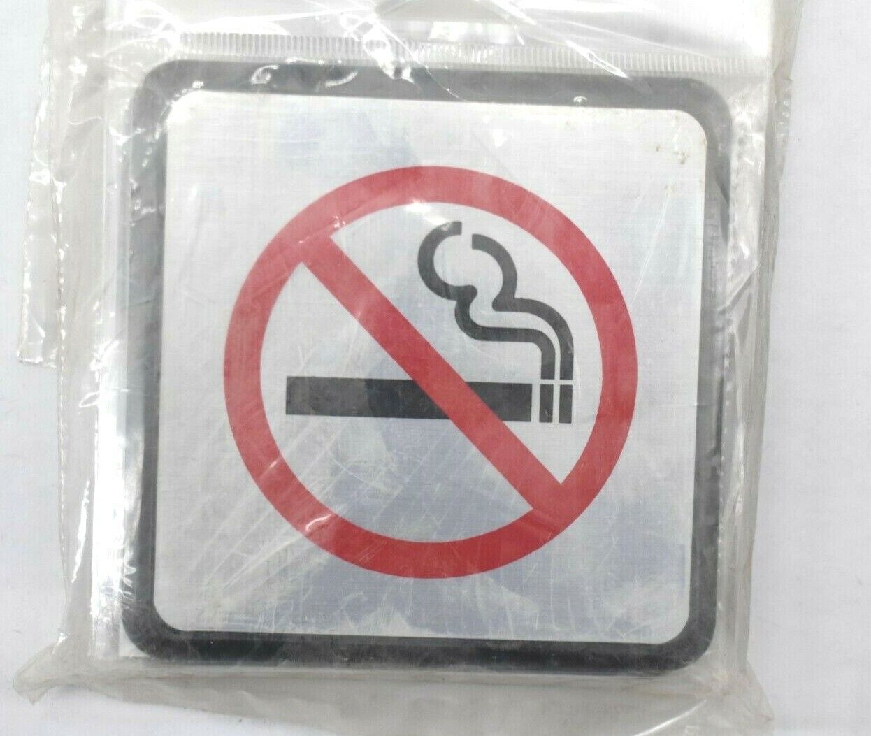 Hy-Ko Silver Informational Sign 4-1/2″ x 4-1/2″ No Smoking Symbol 5 Pack Plastic