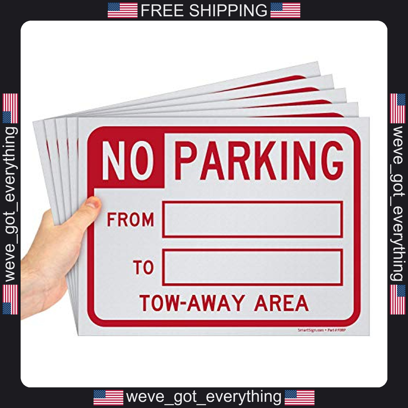 5 Pack 9×12 Inch No Parking Signs for Parking Areas