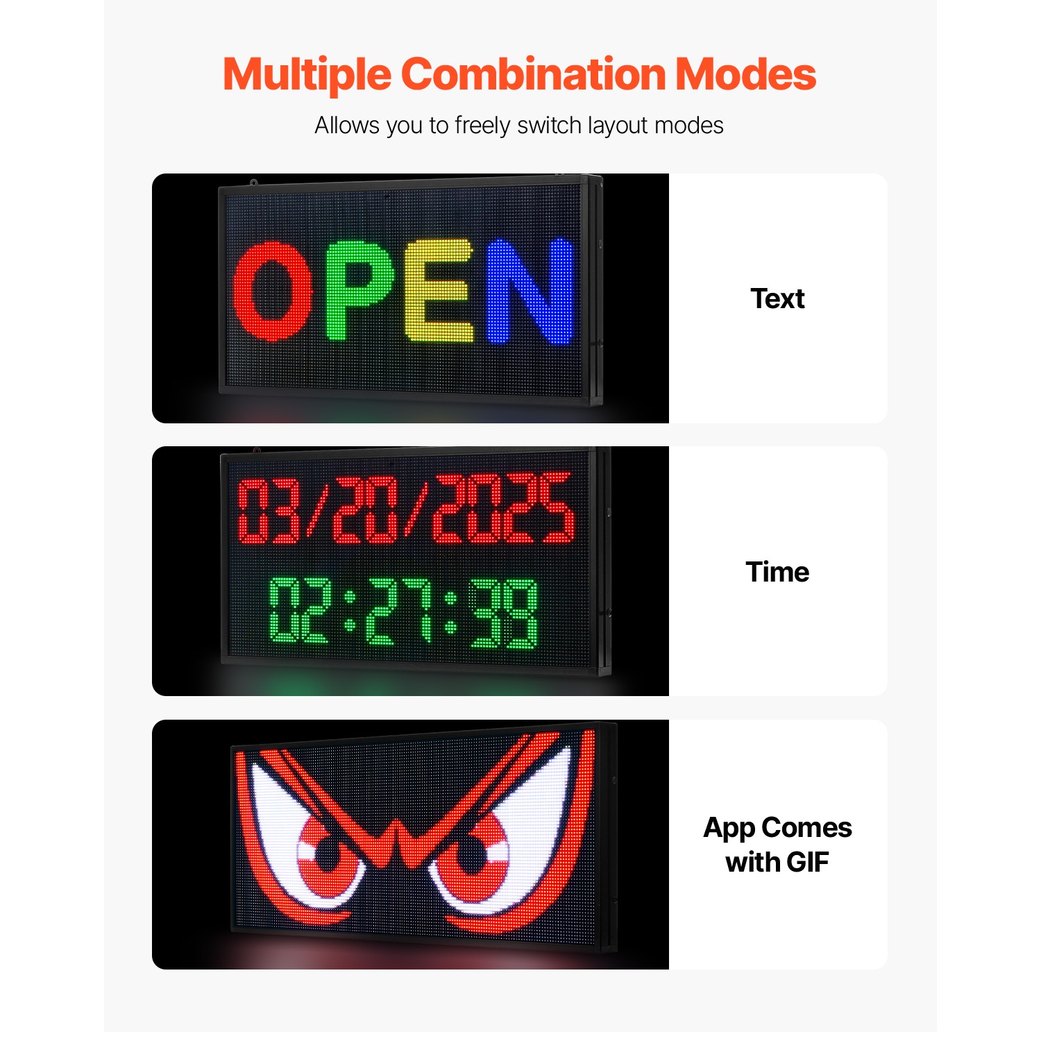 27×14 in Programmable LED Sign Scrolling Digital Display Board P5 Full-color