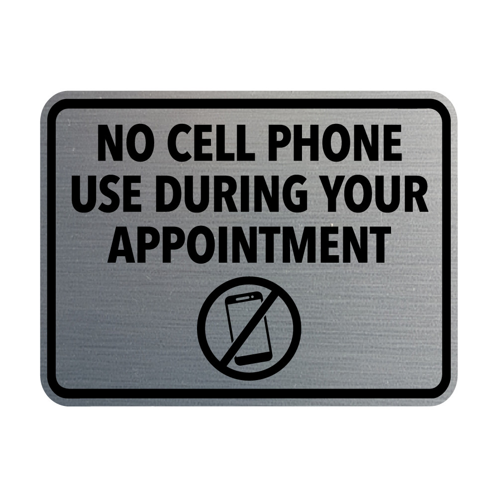 Signs ByLITA Classic Framed No Cell Phone Use During Your Appointment Sign