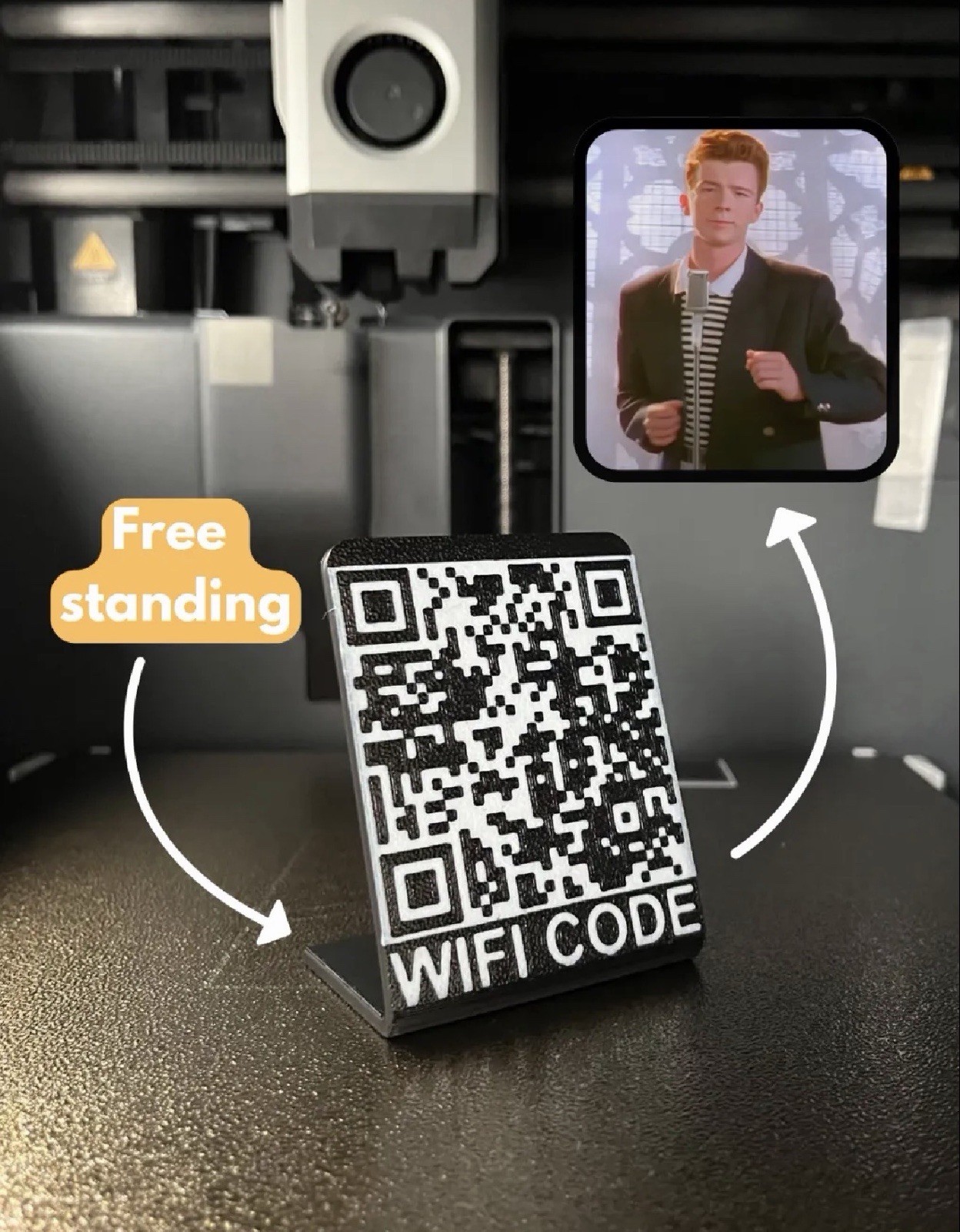 Free Standing Floor Information Sign Frame Black White Retail QR Code