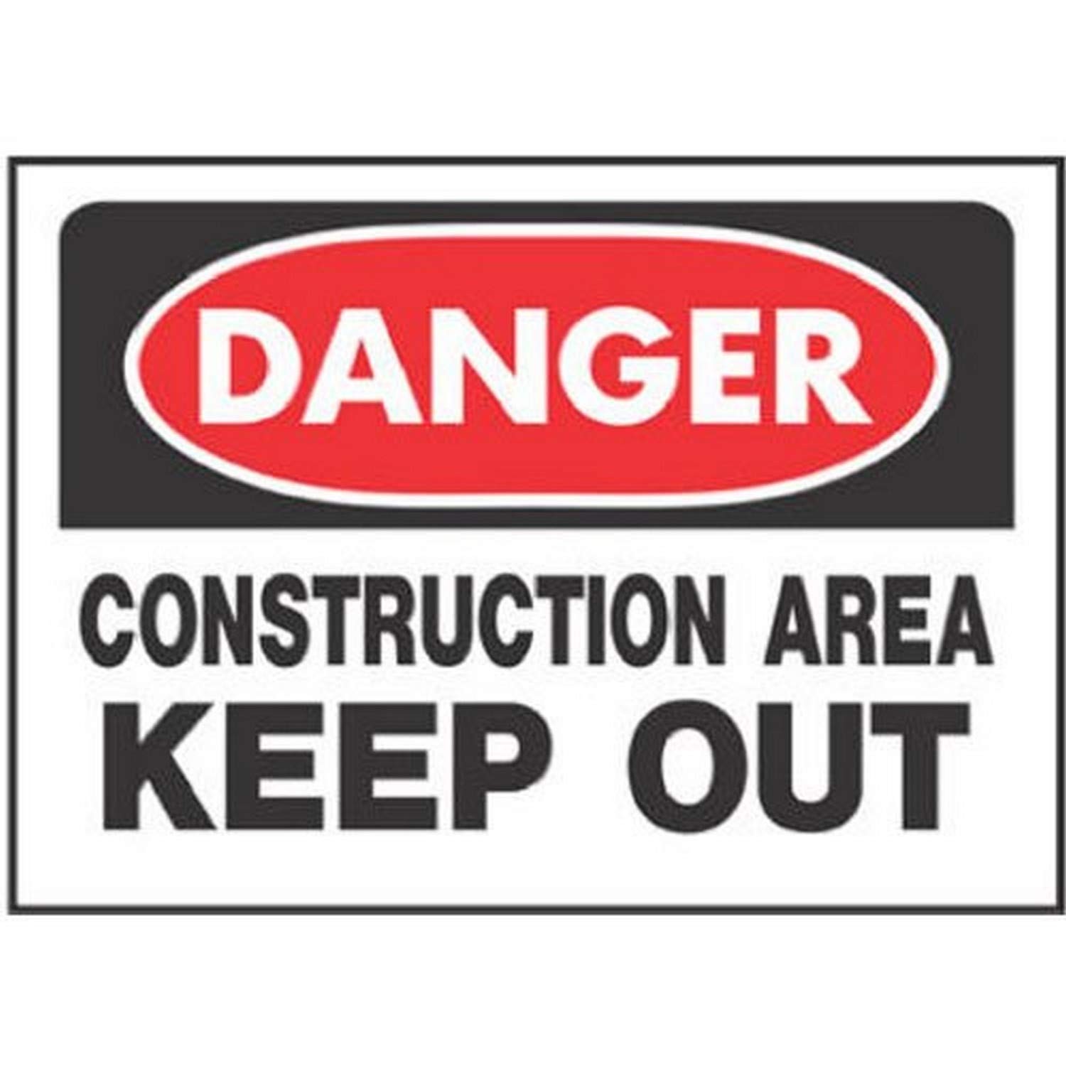 520 10×14 Inch Red Danger Construction Area Keep Out Sign Safety Warning