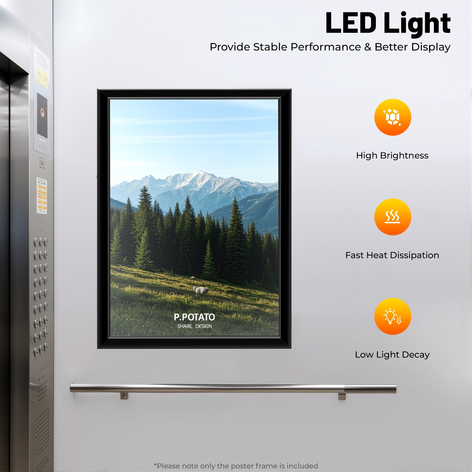 LED Light Box Movie Poster Display 23.6×35.8″ Advertising Frame Store Wall Mount