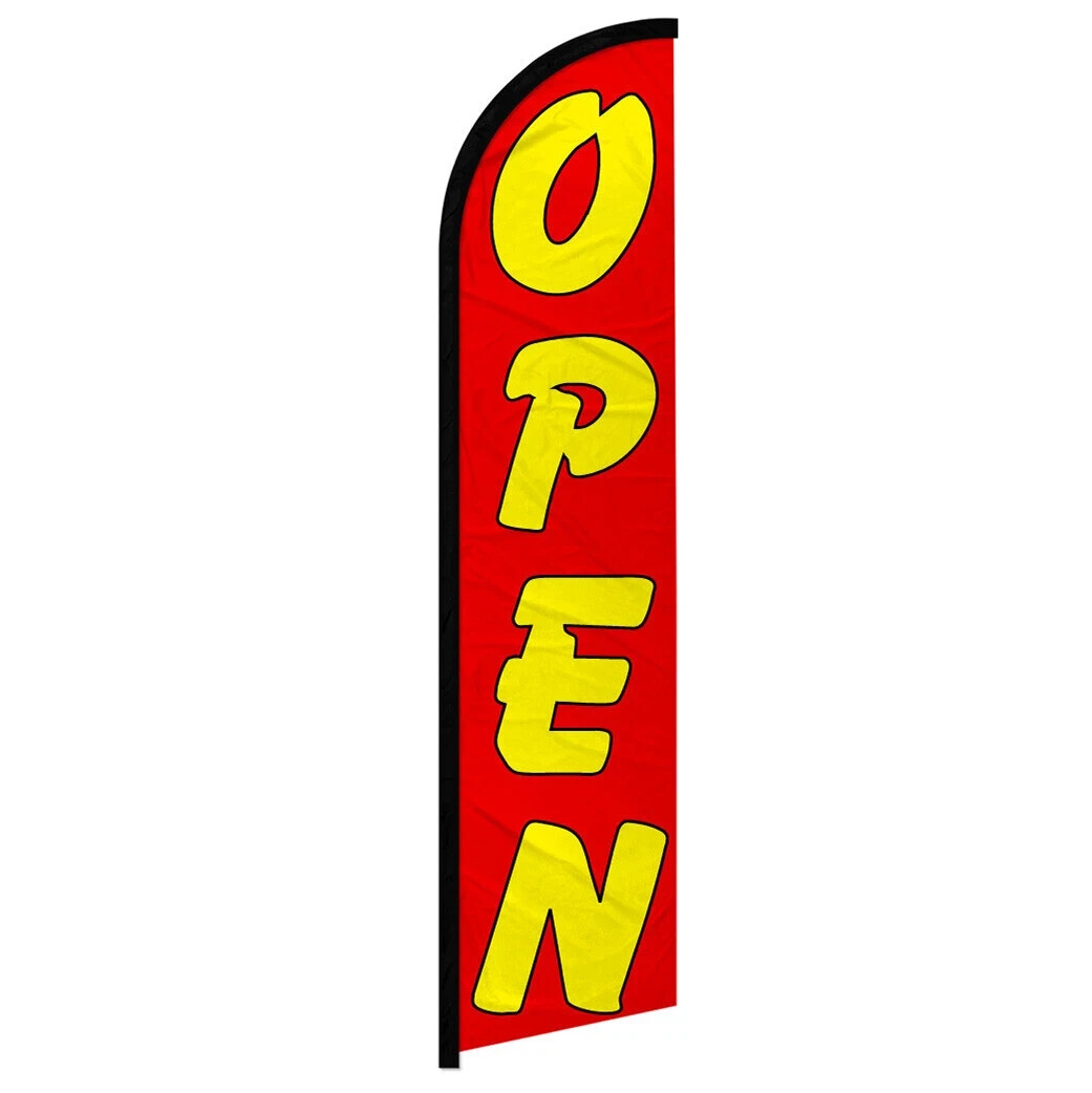 Now Open Welcome Variations Windless Full Sleeve Advertising Banner Flags
