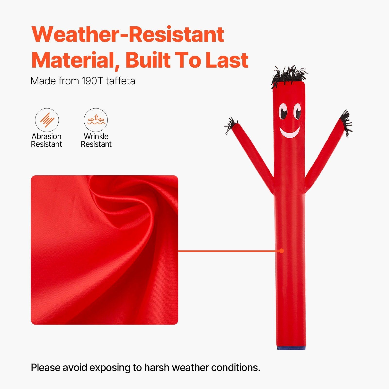 20ft Wind-Powered Dancer Red Icon 190T Tear-Resistant No Blower