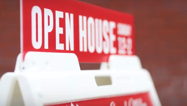 4PC OPEN HOUSE REAL ESTATE RIDER 6″x24″ SIGN 2 Sided HOMES PLASTIC REALTOR