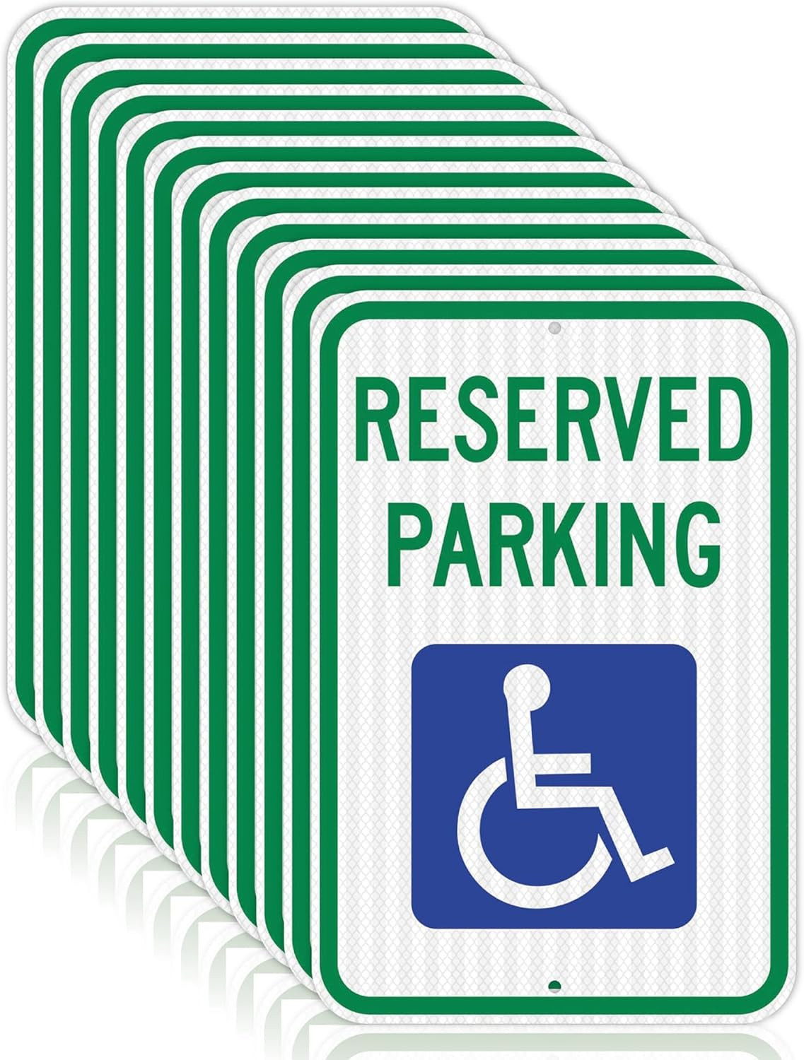12 Pack Handicap Parking Signs – Durable 12″x18″ Aluminum, UV & Weather Resistan