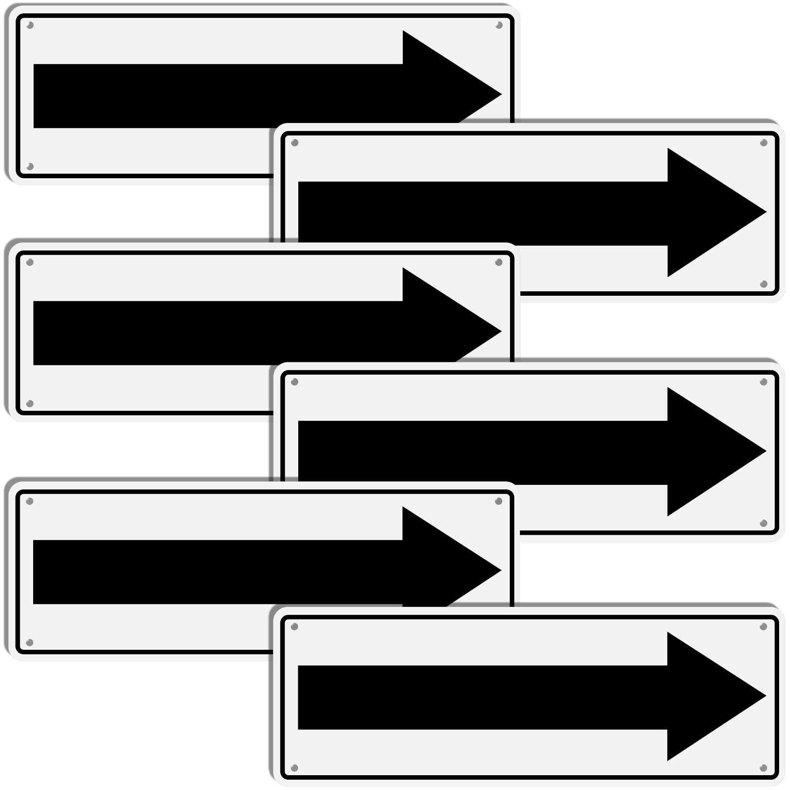 Metal Arrow Sign 10 x 3.5 Inch Aluminum Reflective Road Right Arrow Sign