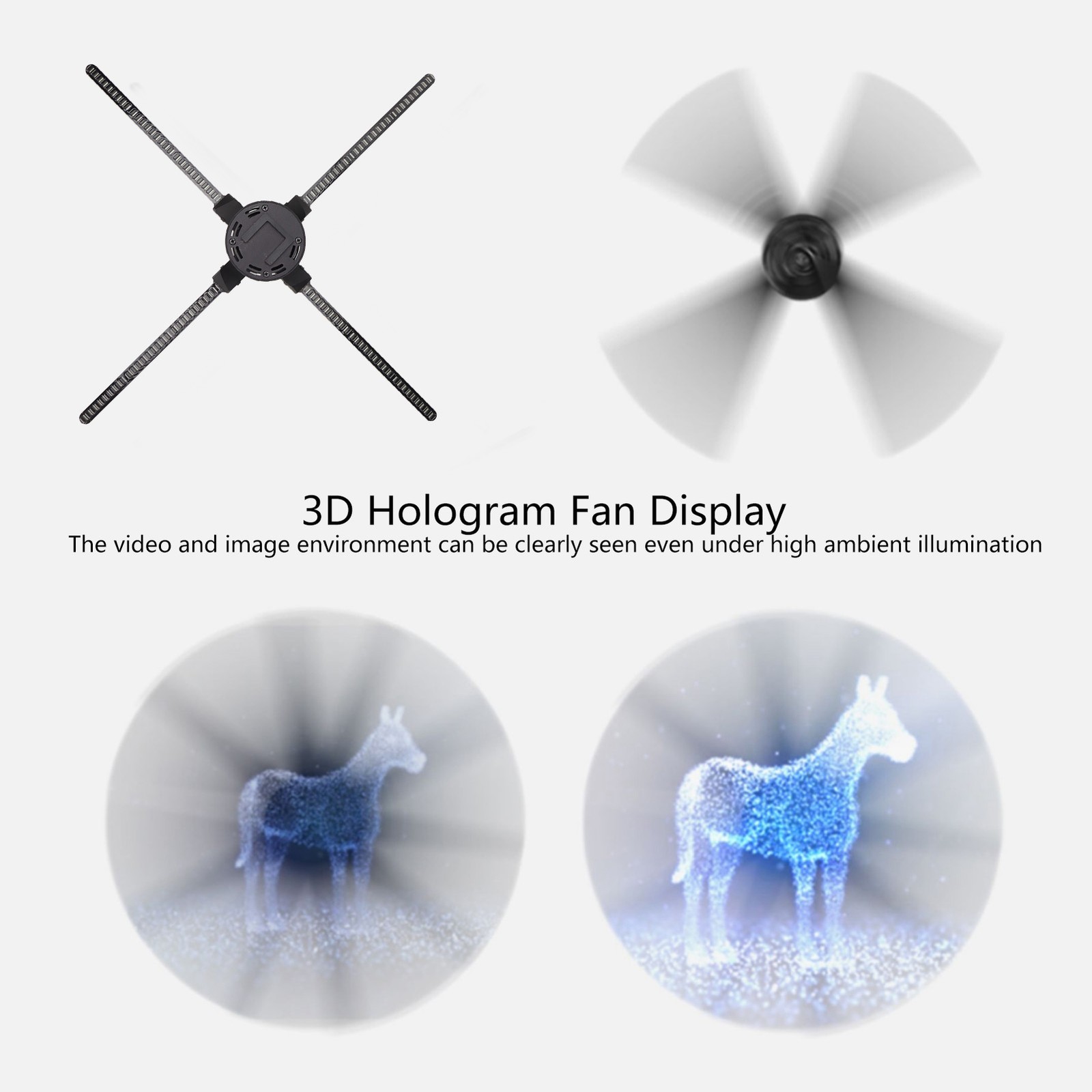 3D Holographic Fan 25.2in 768 LED 1024x768P 8GB Memory & WiFi APP Control