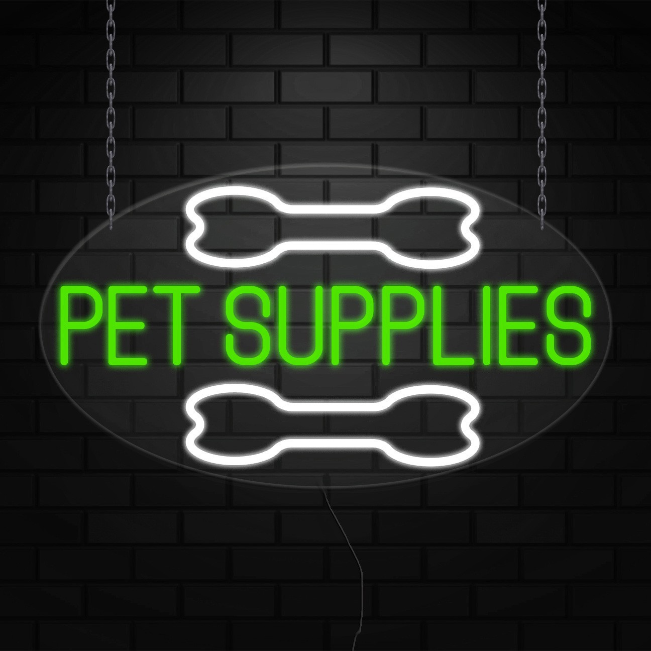 Pet Supplies Sign for Business Displays | LED Flex Neon | 30″W x 17″H x 1″D