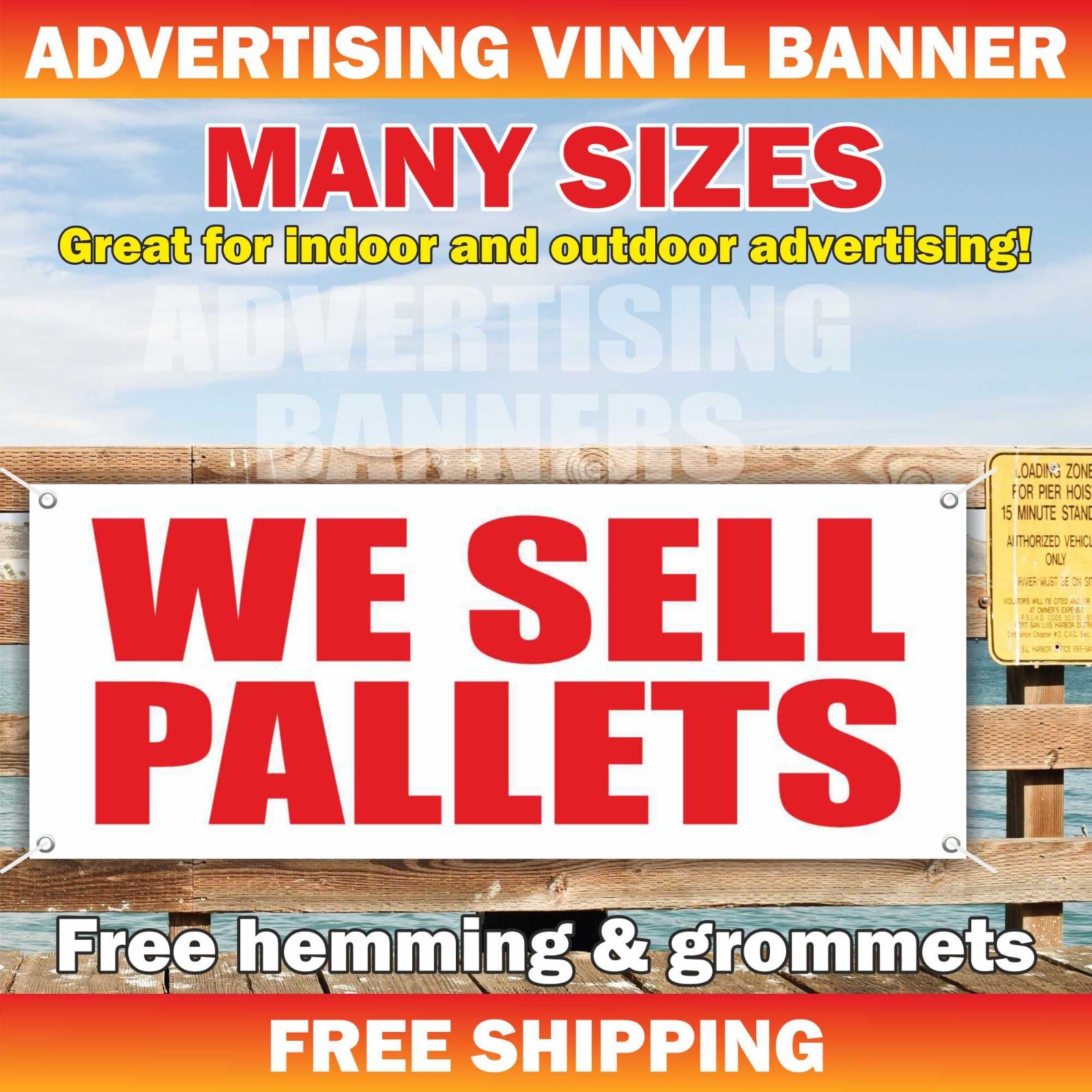 WE SELL PALLETS Advertising Banner Vinyl Mesh Sign