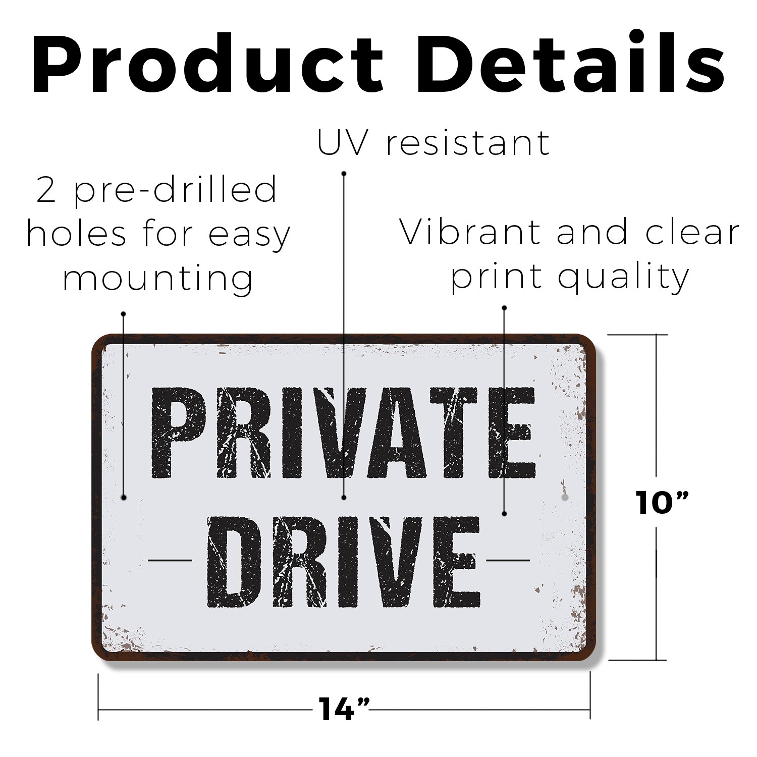Private Drive No Turn Around Sign No U Turns No Loitering Perfect for Driveways