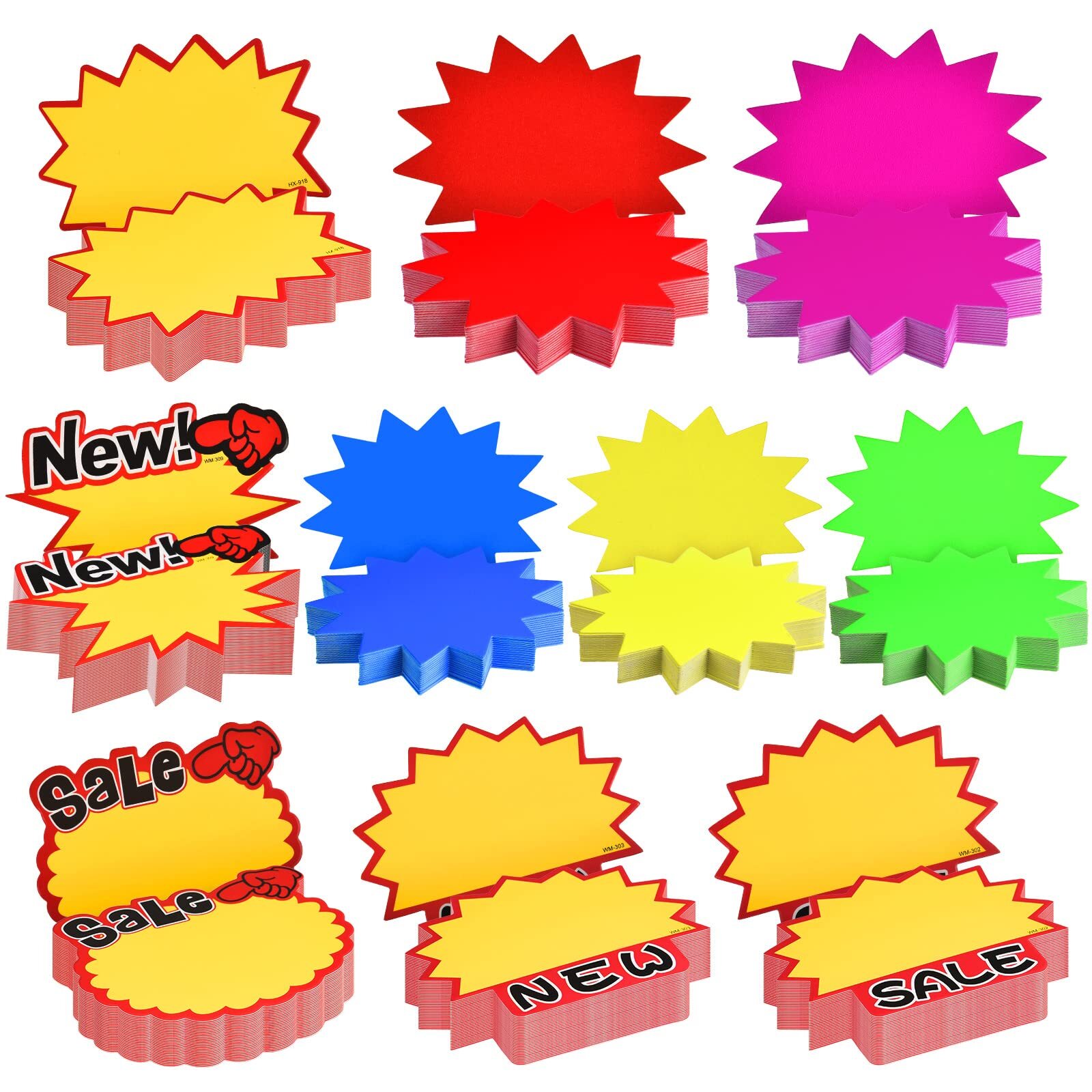 500 Pcs Burst Sign Blank Paper Price Tags for Retail Garage Market