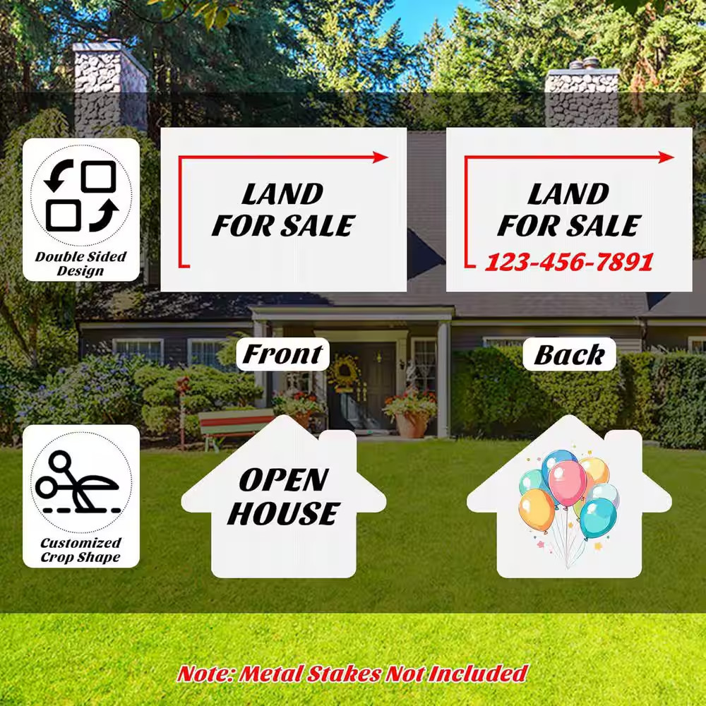 12 Pack 24 X 36 In. White Corrugated Plastic Blank Yard Signs Double Sided