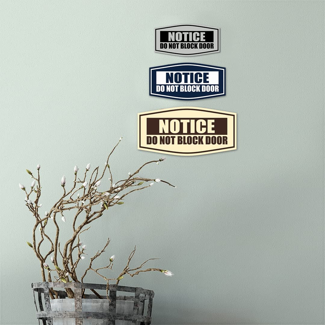 Large Fancy Notice Do Not Block Door Sign Black Gold Office Business Marker