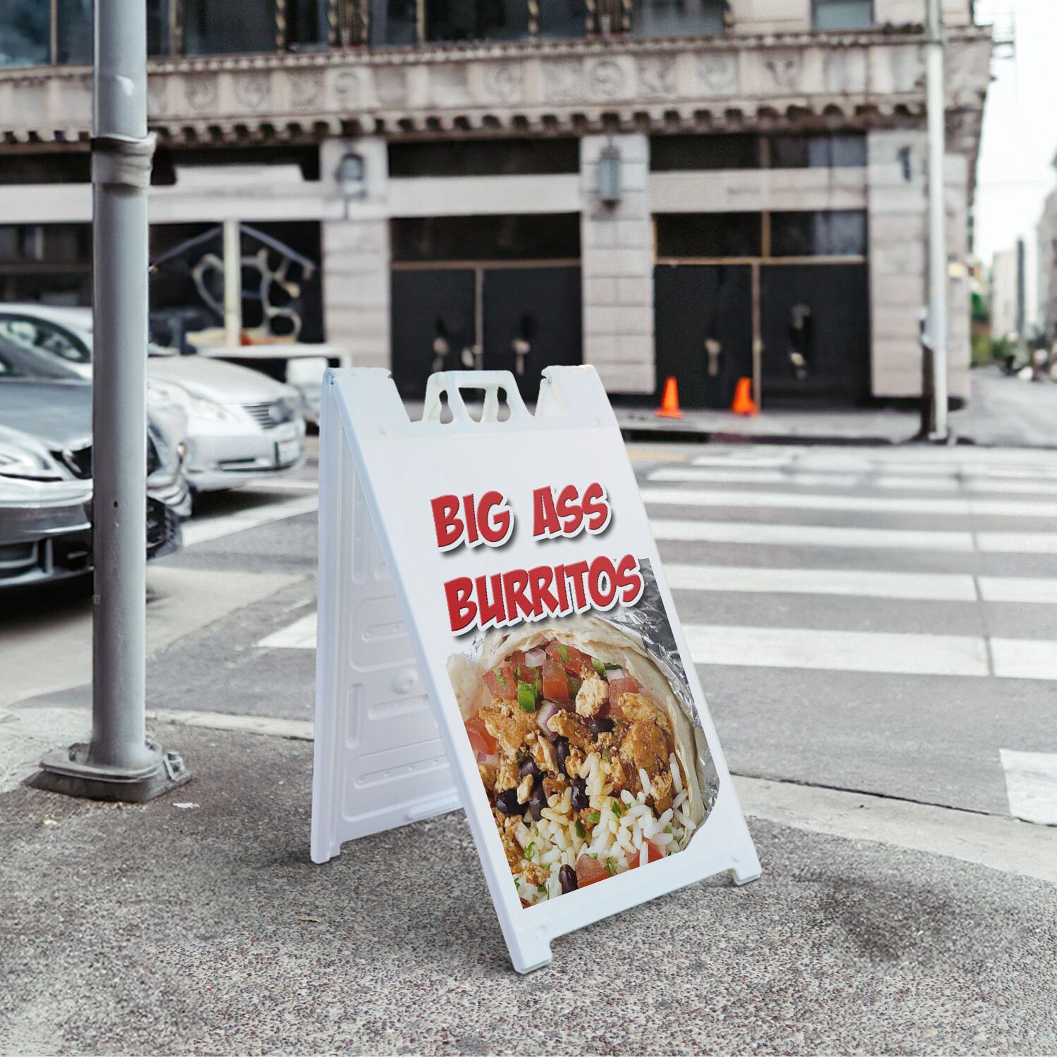 A-frame Sidewalk Big Ass Burritos 24″ x 36″ Double Sided A-Frame Sidewalk Sign