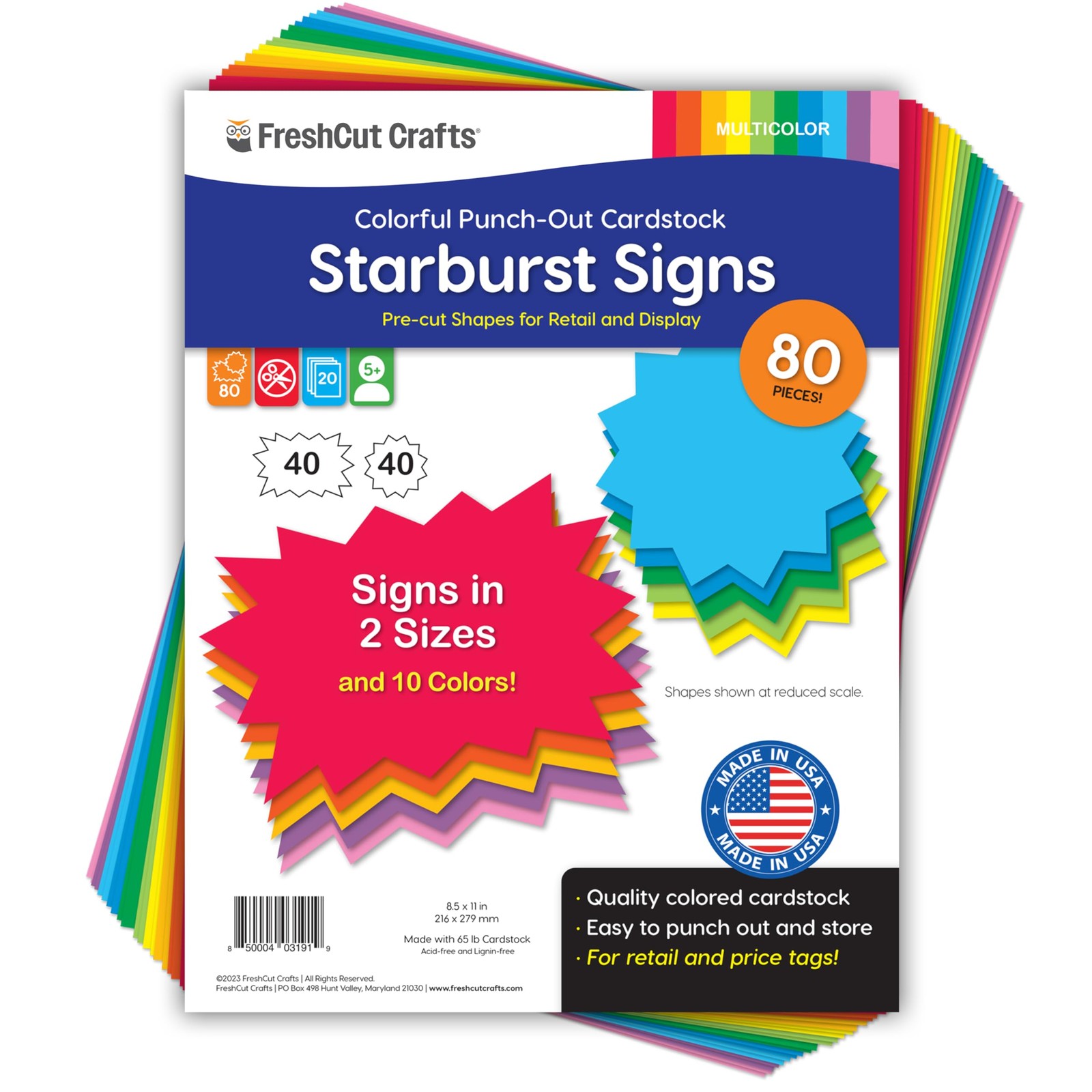 Starburst Signs Multicolor Blank Tags 2 Sizes Retail Sales Garage Sale 80 PCS