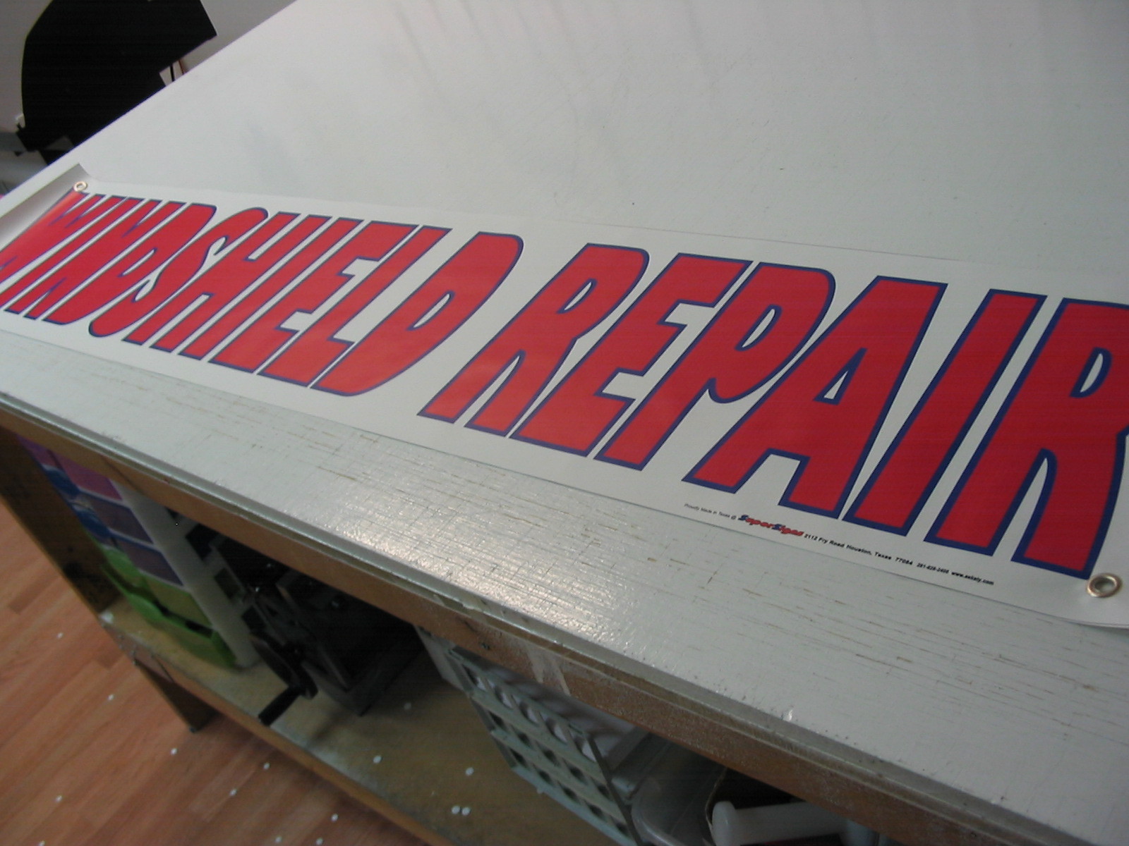 lot of 2 WINDSHIELD REPAIR 1X5 Banner Signs NEW High Quality! XL Paint ROCK CHIP