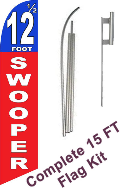 Custom Print Banner Flag Windless Swooper Kit Tall Feather Art included