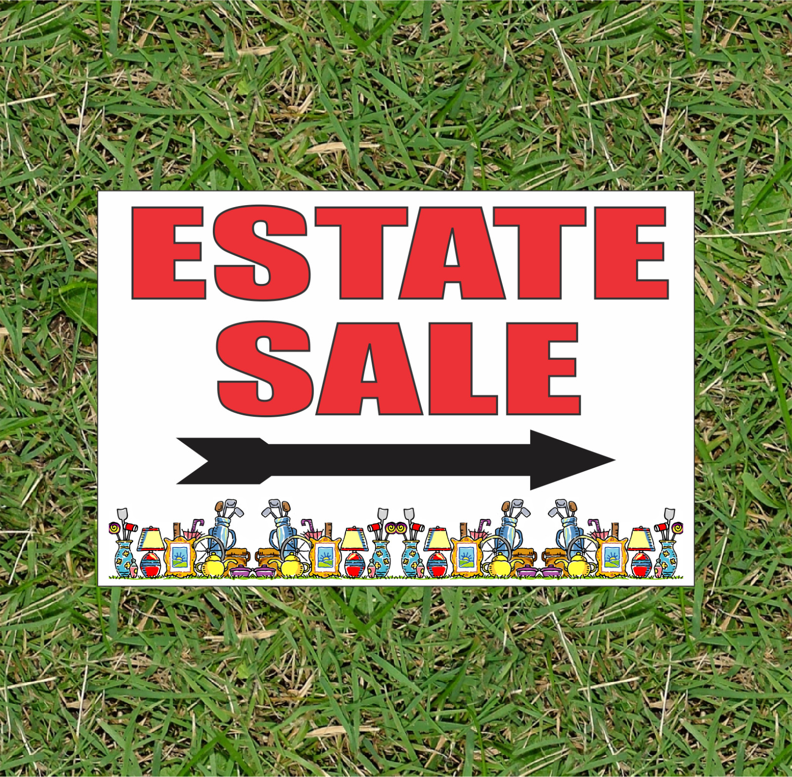 ESTATE SALE Sign Lot 12″x18″ Double Sided Corrugated Plastic