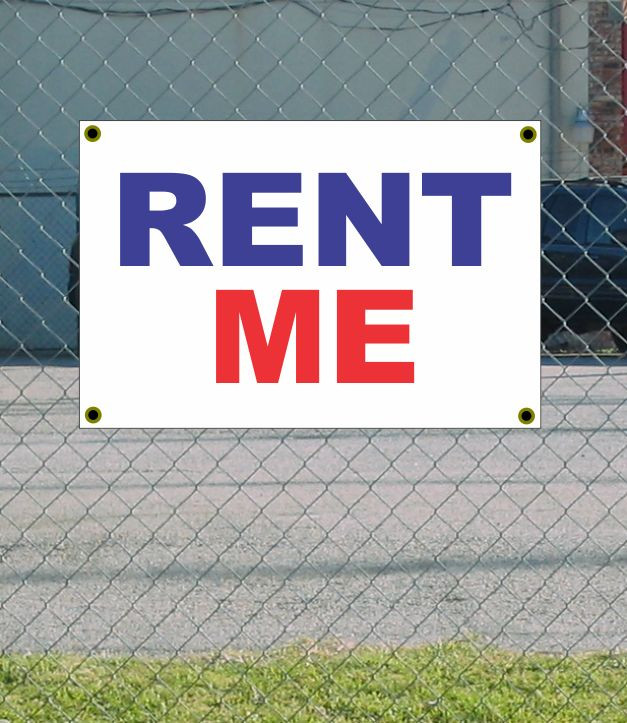 2×3 RENT ME Red White & Blue Banner Sign NEW Discount Size & Price