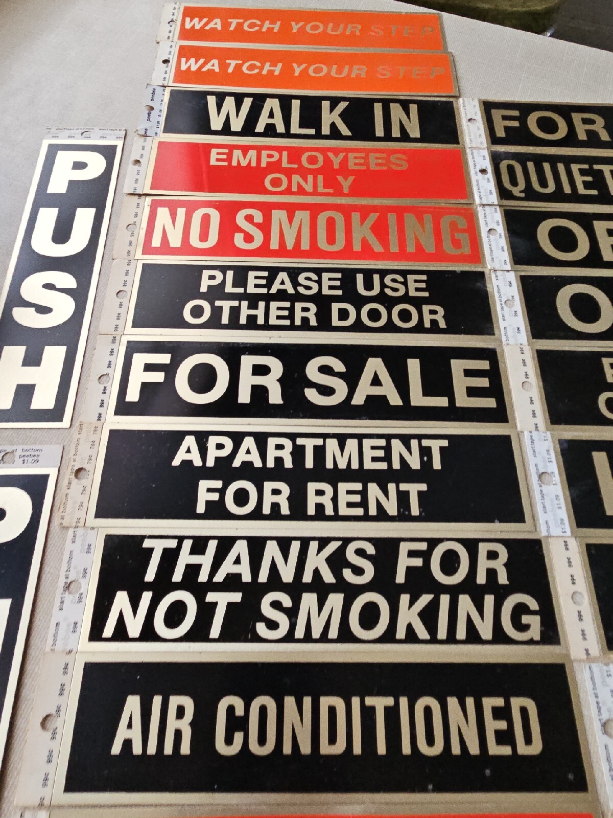 Metal Sticky Adhesive Backing Office Industrial Business Walk In Push (42) Signs