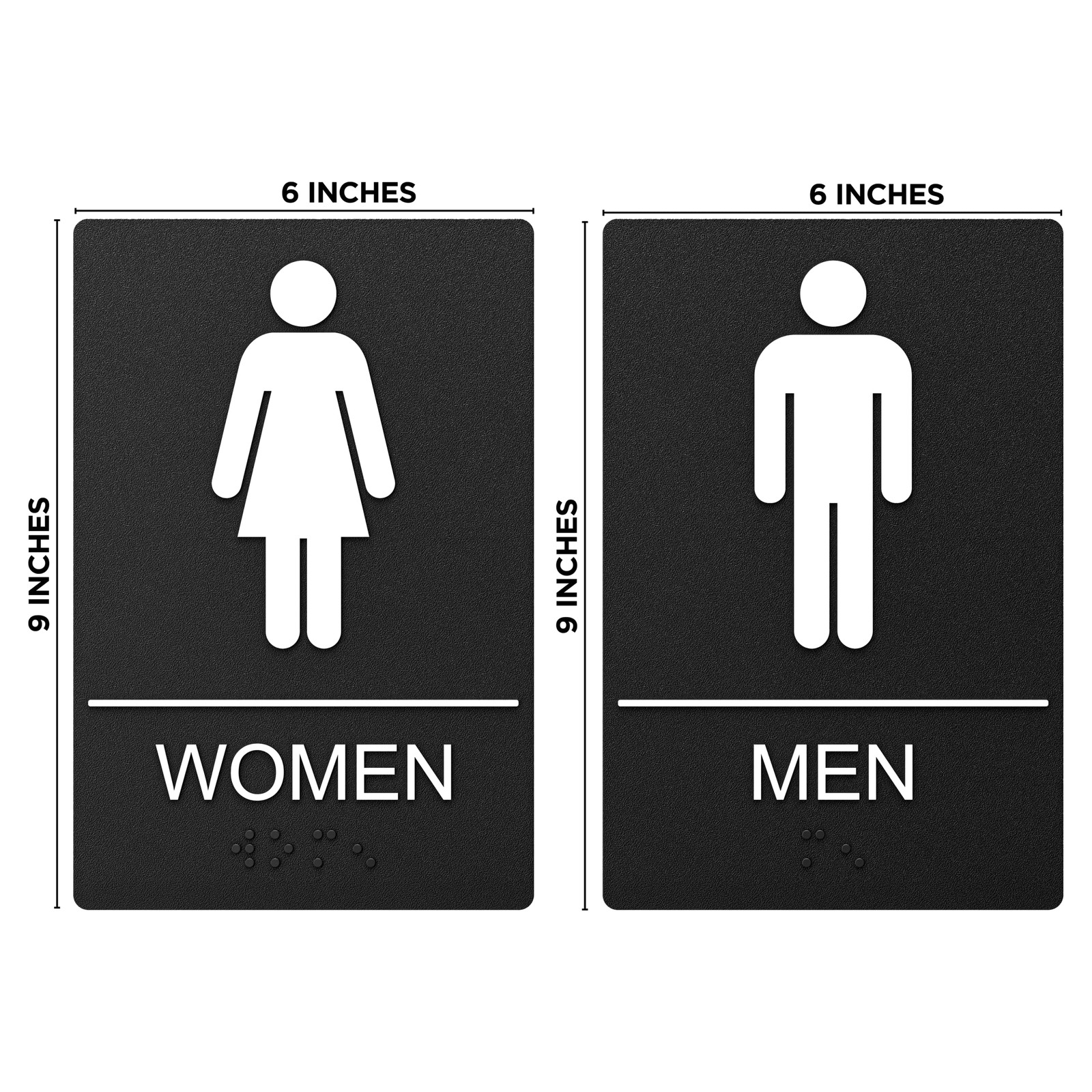 Bathroom Signs, Restroom Sign For Business – For Men and Women – 9″ by 6″ – A…