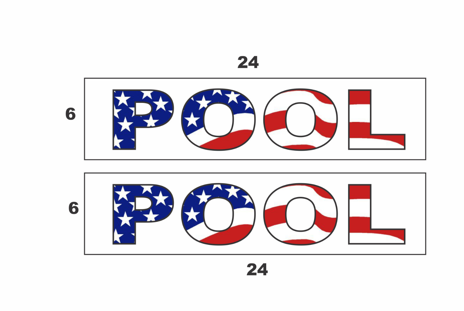 POOL Red White & Blue 6″x24″ REAL ESTATE RIDER SIGNS Buy 1 Get 1 FREE
