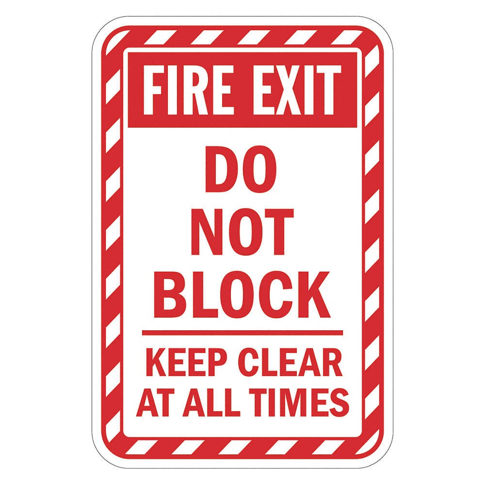 LYLE T1-1824-EG_12x18 Rflctv Fire Door Fire Exit Sign,18x12in 449A16