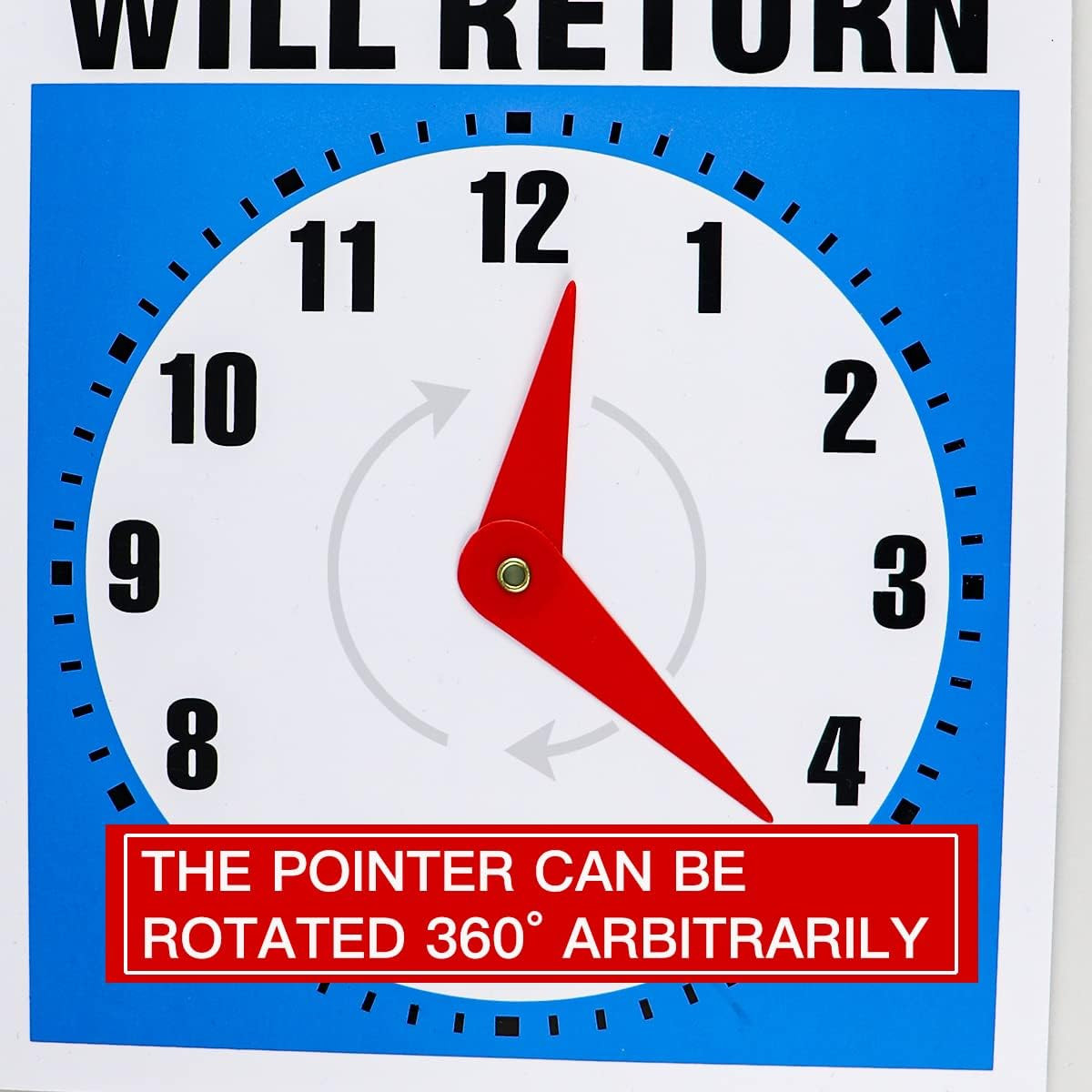 1Pcs Double- Sided Come in/Open/Will Return Sign with Clock Hands, Open and Clos